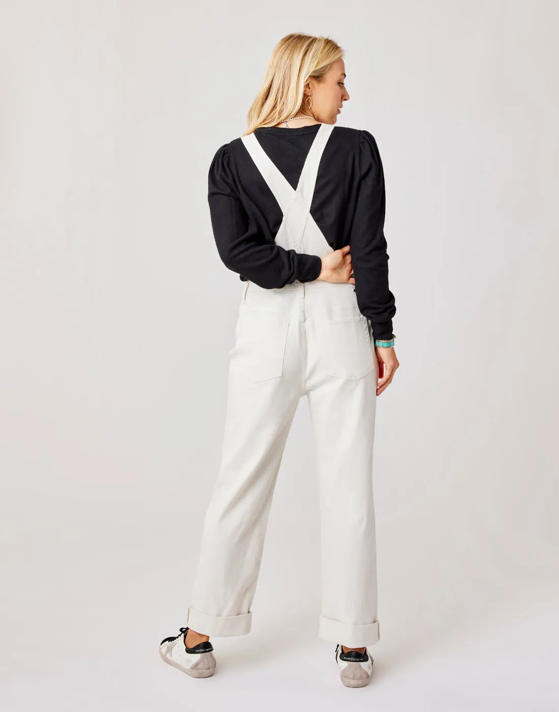 Jason Railroad Stripe Overall: Birch Stripe