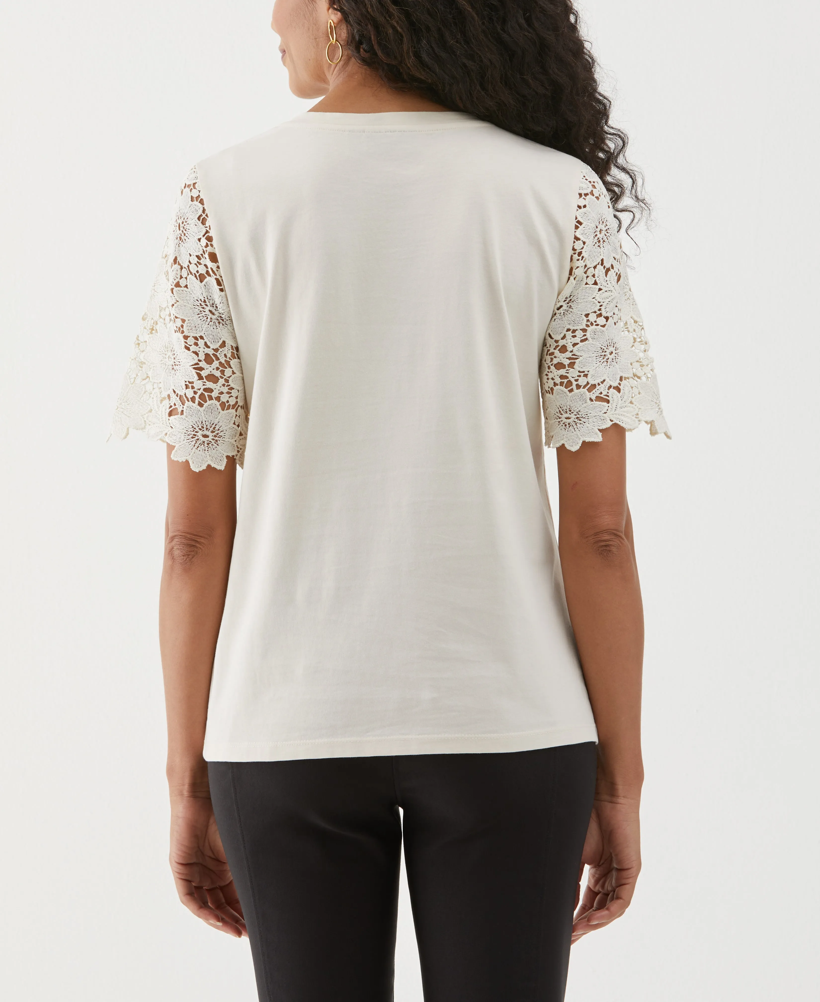 Lace Yoke Knit Top