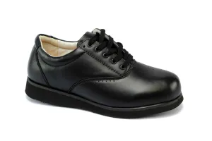 Lady's Dual Depth Leather Comfort Shoes in Black