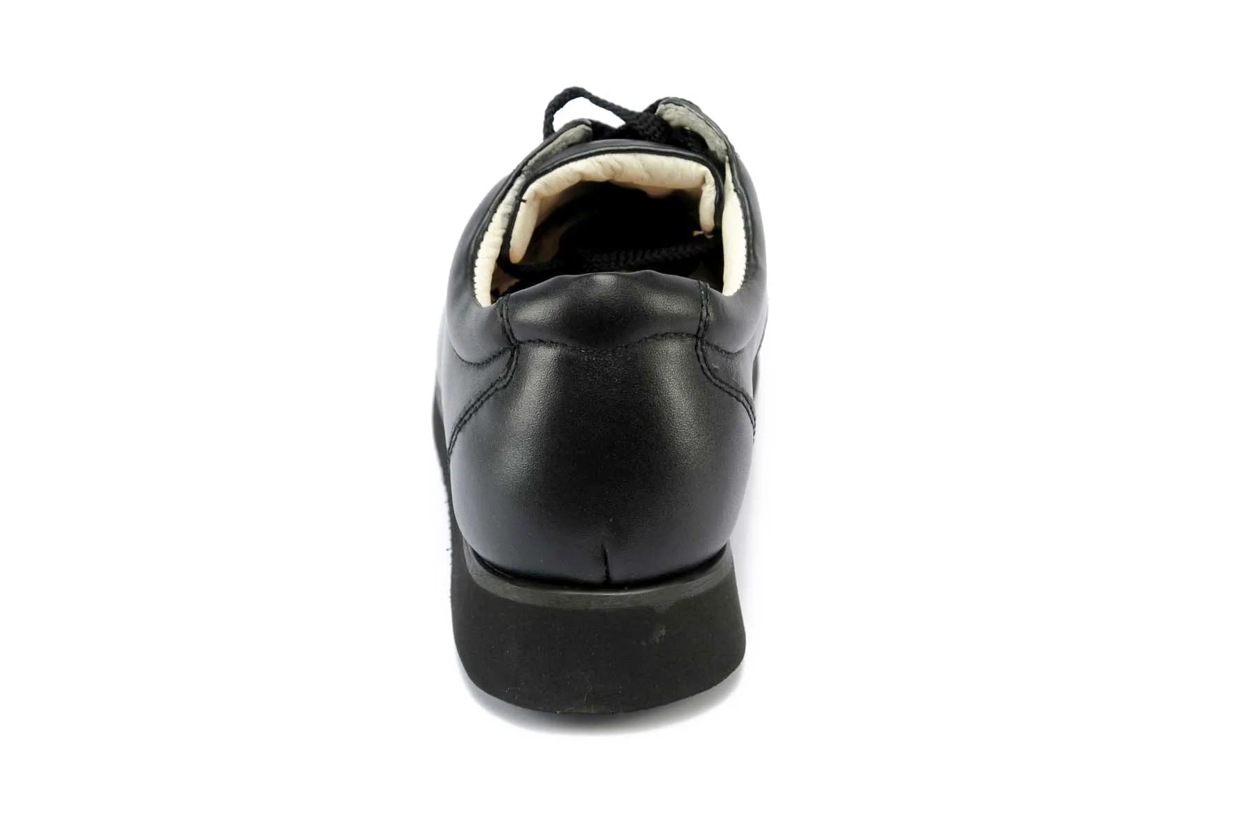 Lady's Dual Depth Leather Comfort Shoes in Black