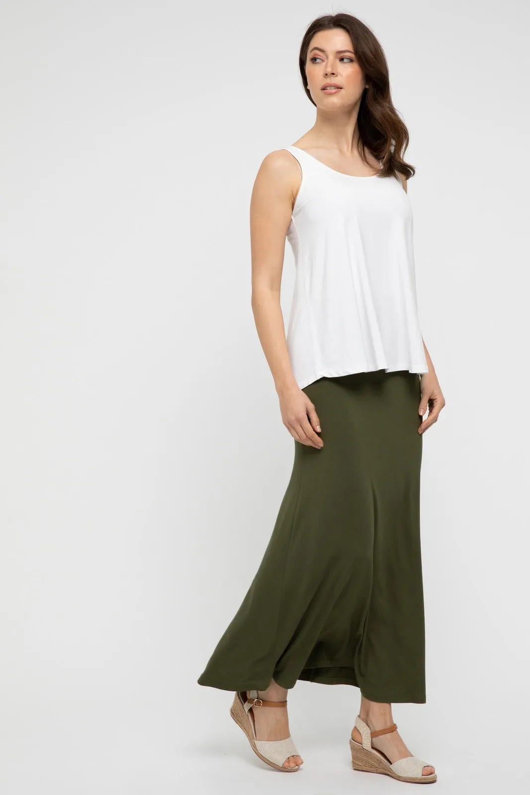 Lana Long Skirt - Dark Olive