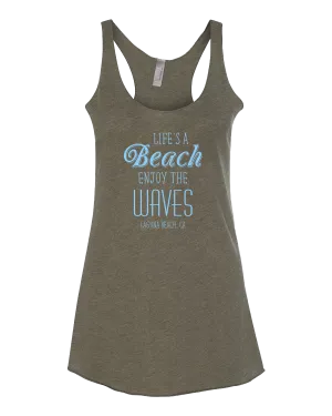 Life's a Beach Tank Top - Military Green