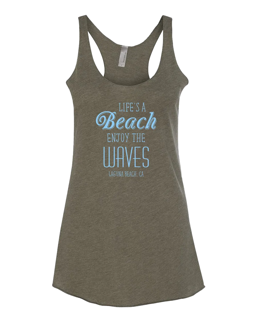 Life's a Beach Tank Top - Military Green