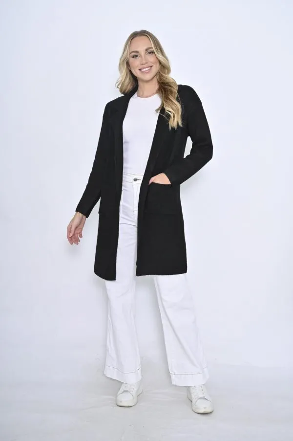 Long Cardigan With Pocket Black