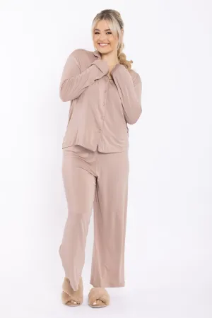 Long Sleeve PJ Top | Dark Beige | FINAL SALE