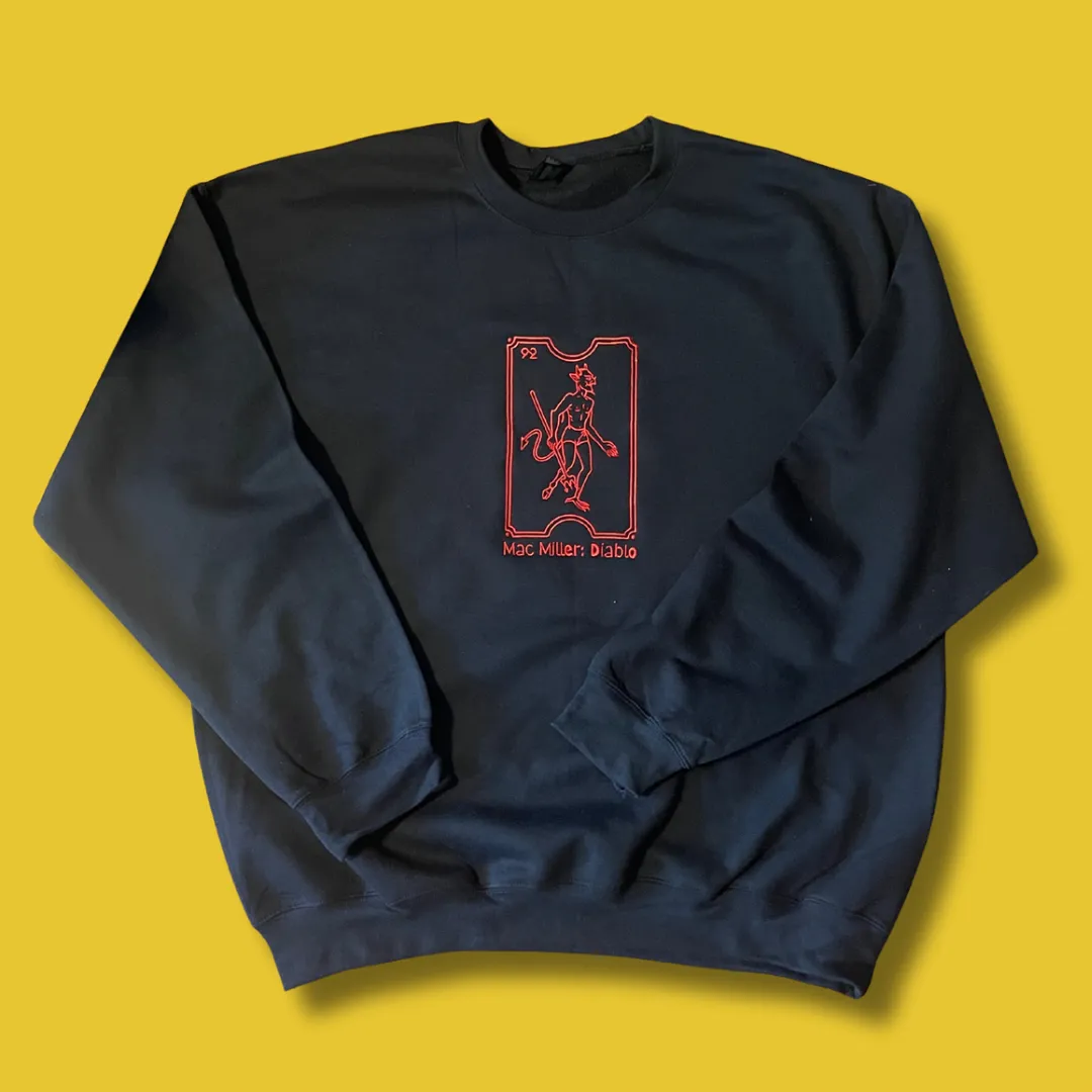 Mac Miller Diablo Embroidered Unisex Crewneck Sweatshirt