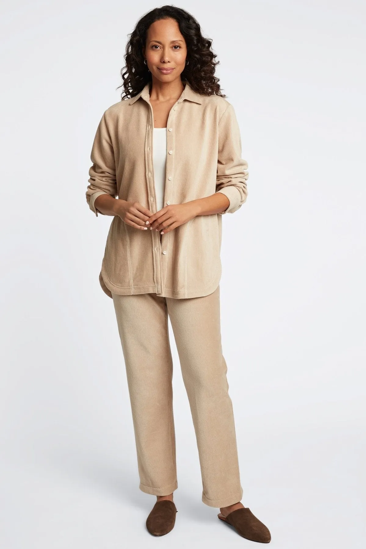 Maddy Long Sleeve Plush Cord Shirt