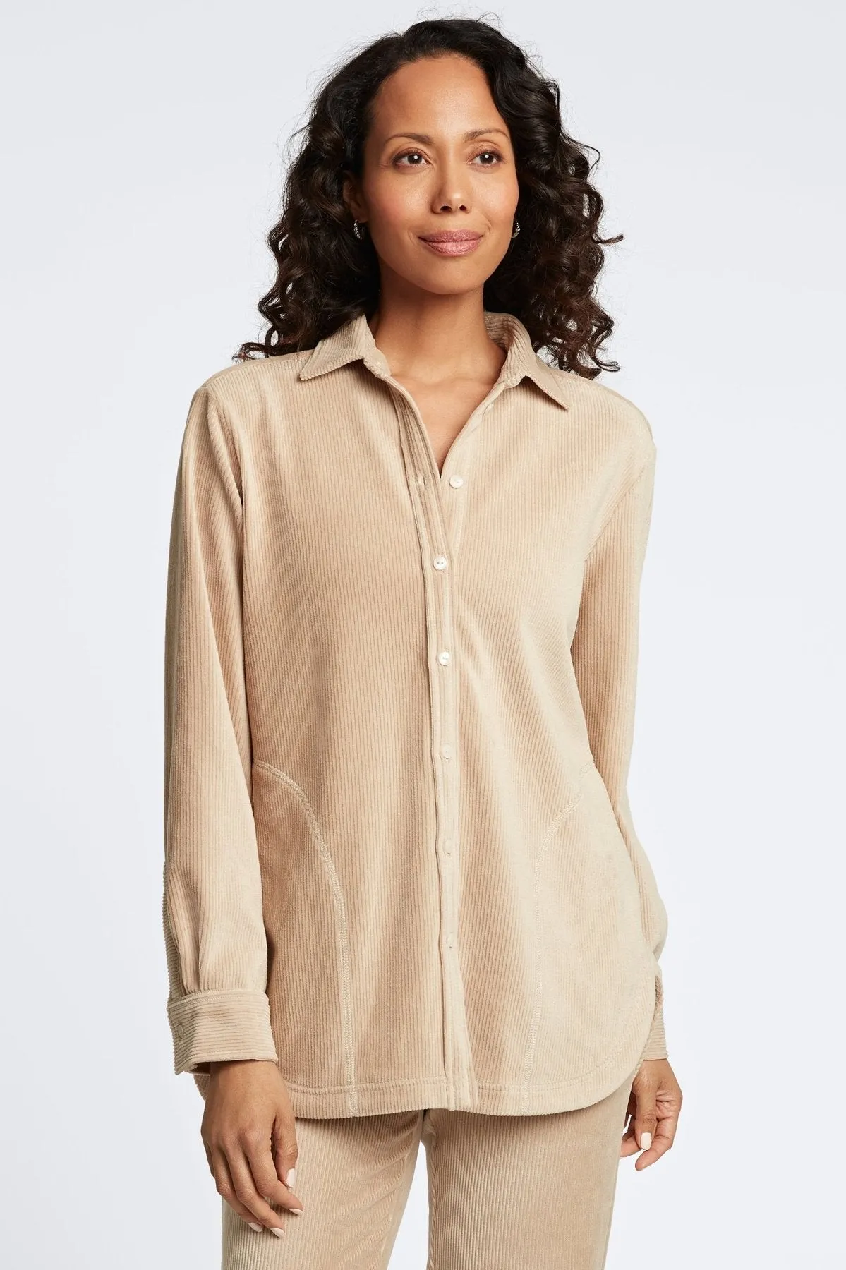 Maddy Long Sleeve Plush Cord Shirt