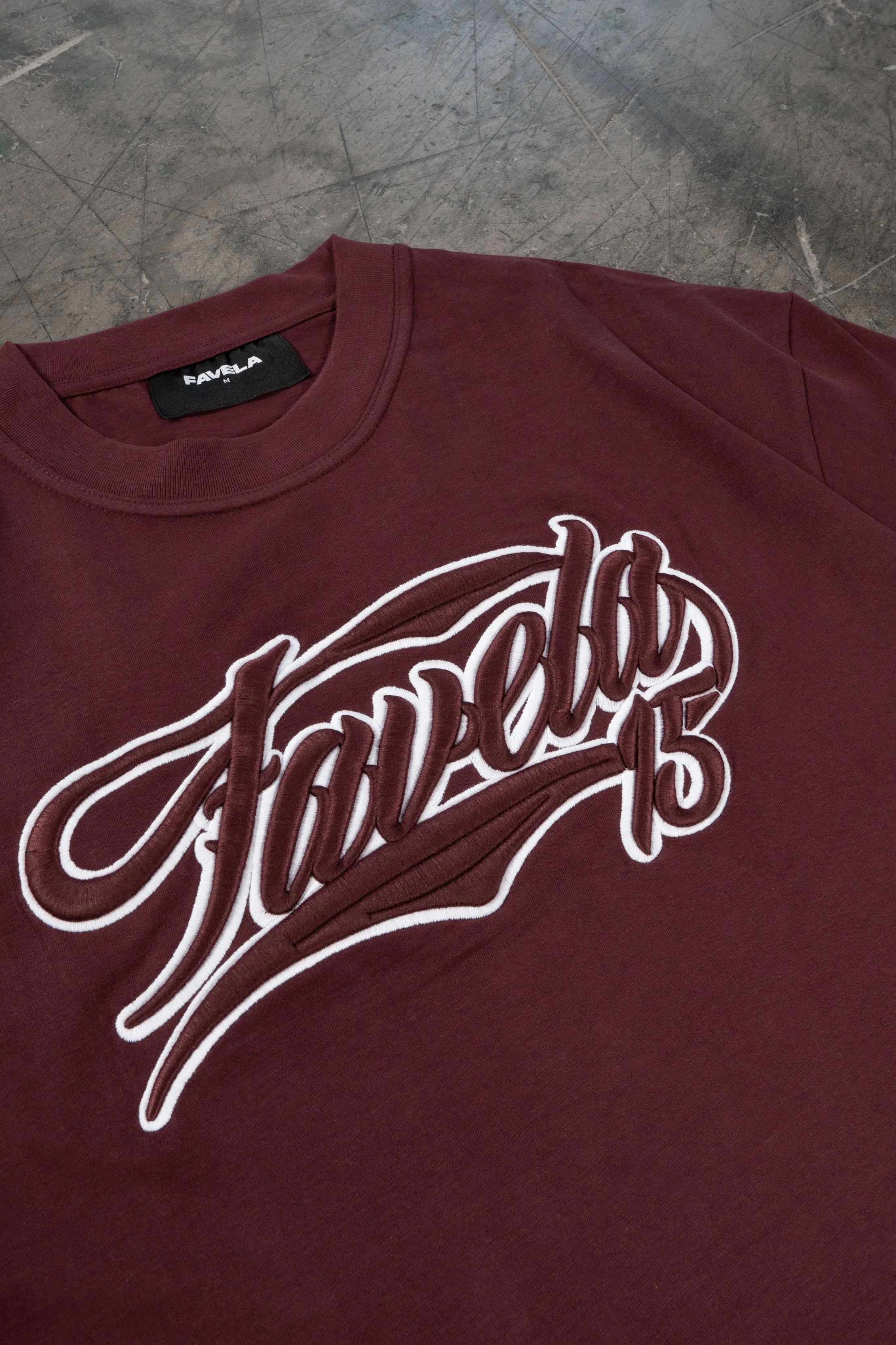 NEW 3D COLLEGE BURGUNDY T-SHIRT