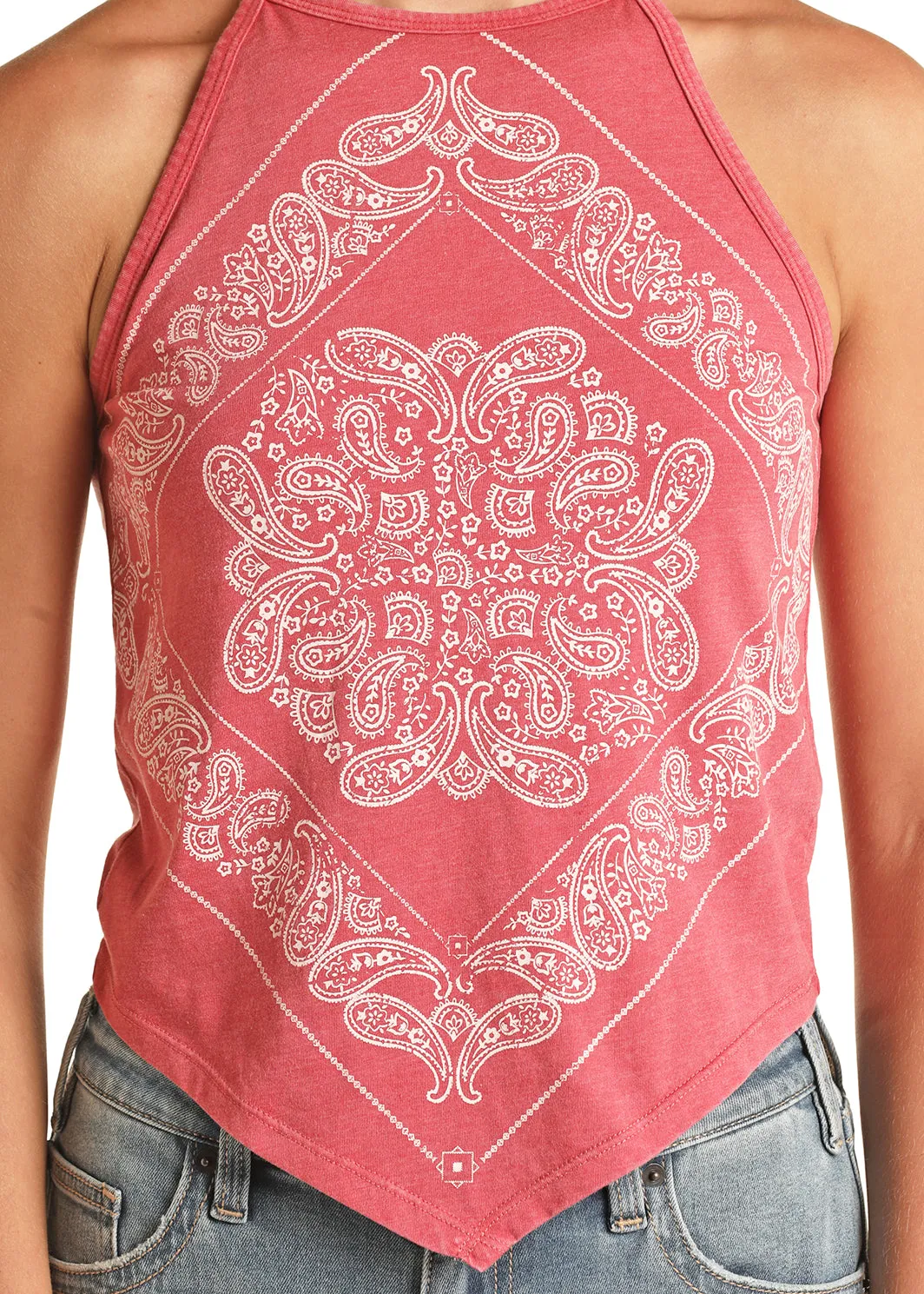 Panhandle Slim® Women's Faded Red Bandana Graphic Tank Top