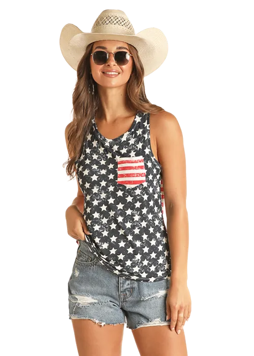 Panhandle Slim® Women's Stars & Stripes American Flag Tank Top