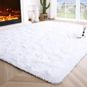 premium Super Soft Fluffy Area Rugs Modern Shag Rug for Bedroom Living Room,Cute Carpets for Kids Nursery Girls Home Dorm,5'x8',White White 5' x 8'