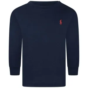 Ralph Lauren Boys Navy Jersey Long Sleeve TShirt