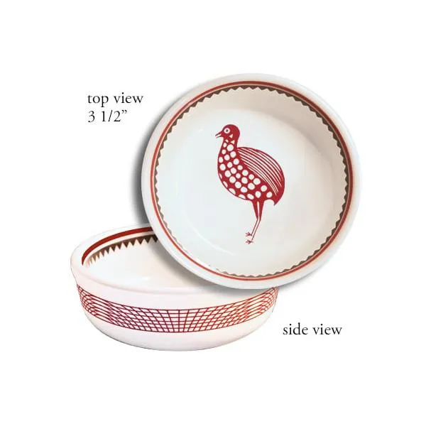 Ramekin - Mimbreño Quail White & Maroon | Mimbreño