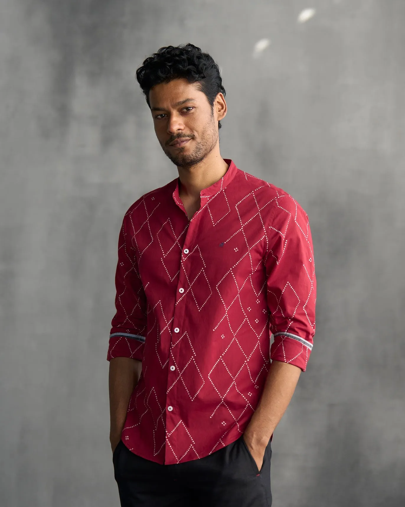 Red colour nawab cotton Shirt