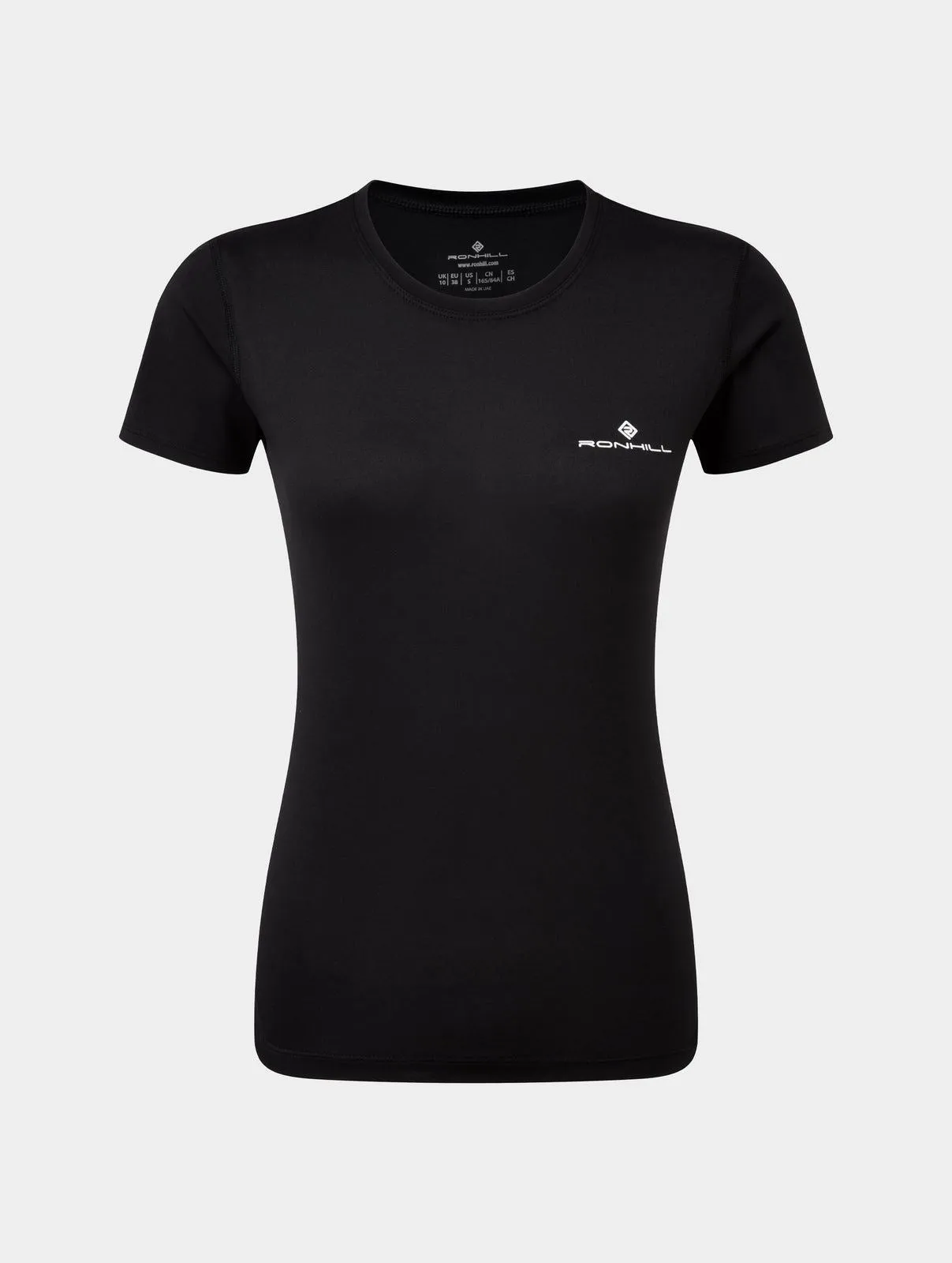 Ronhill Womens Running Core S/S Gym Top Breathable & Quick Dry - Black