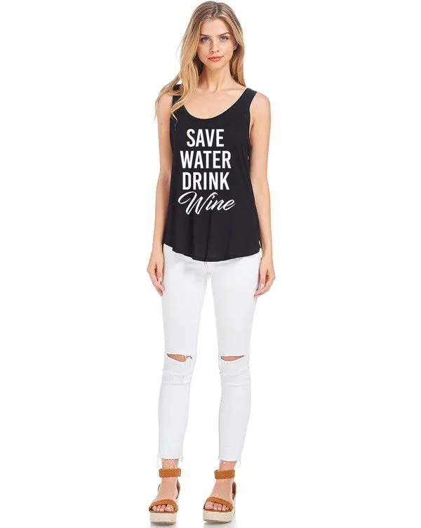 Save Water Drink Wyne Tank Top