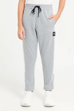 Senior Boys Grey Cut And Sew Active Pants