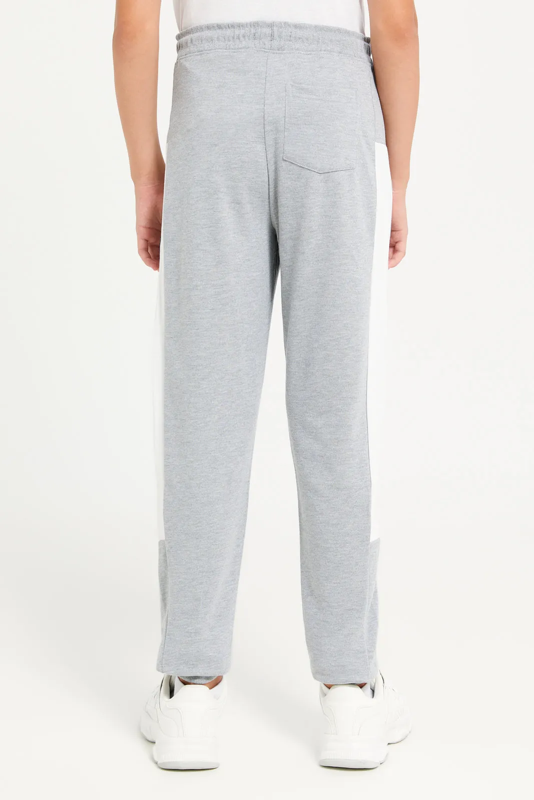 Senior Boys Grey Cut And Sew Active Pants