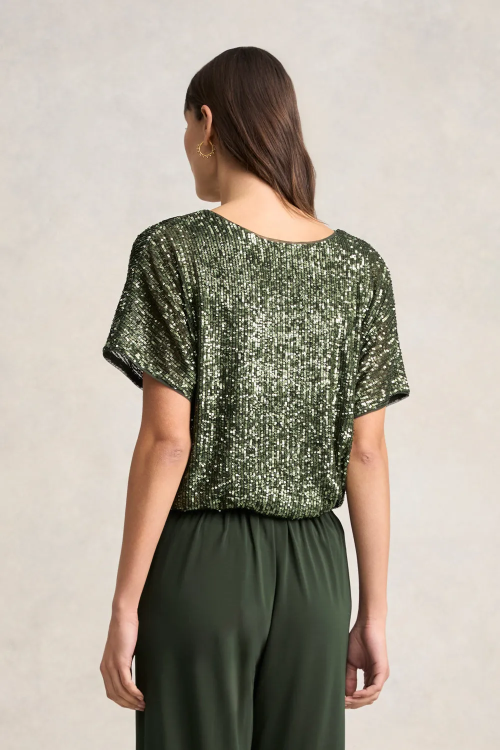 Sequin T-Shirt - Khaki