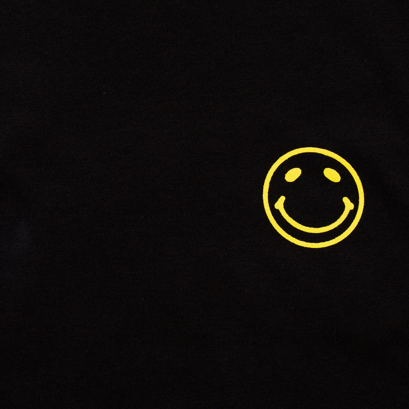 Stencilled Side Smiley Back - Oversized Tshirt - Black