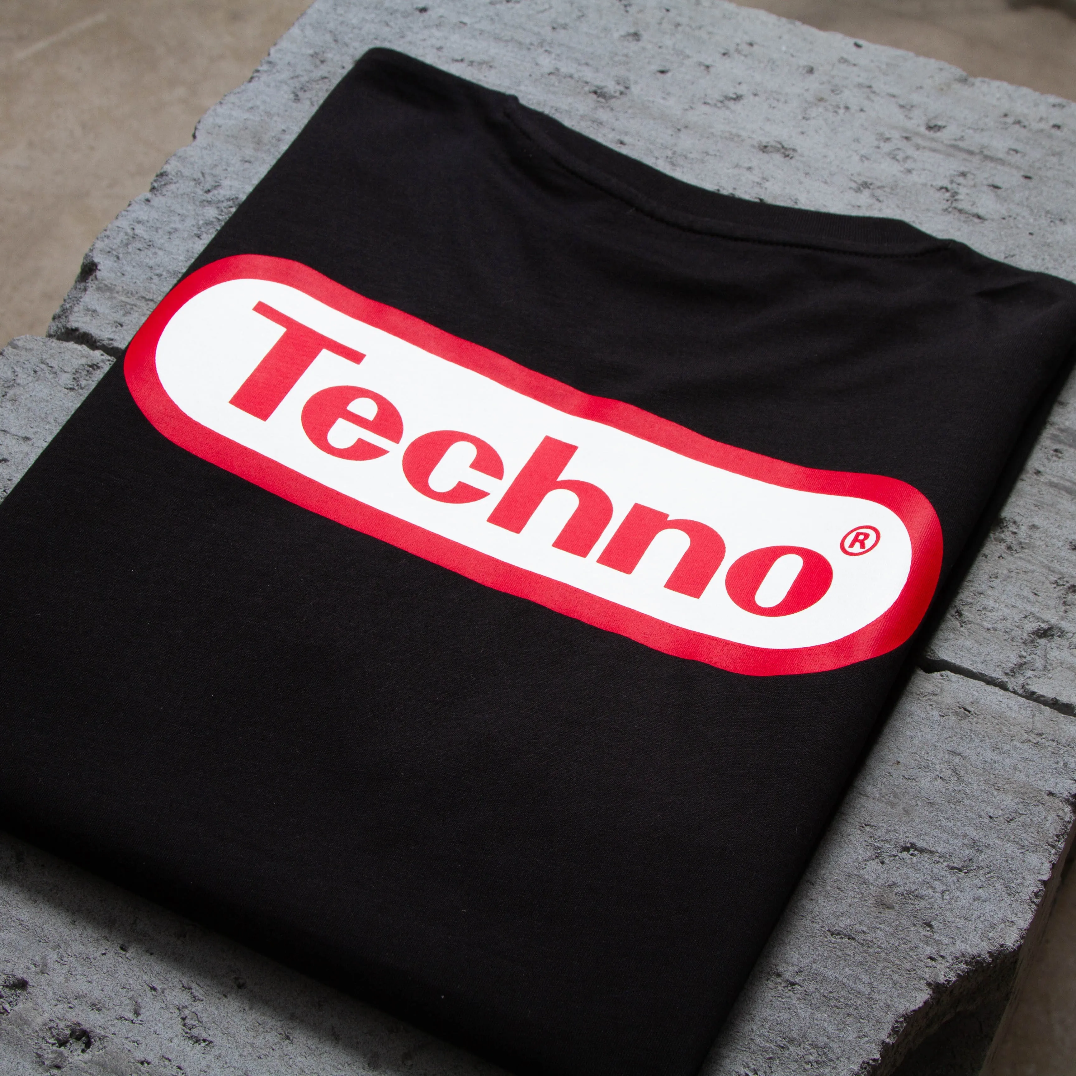 Super Techno Back Print  - Oversized Tshirt - Black