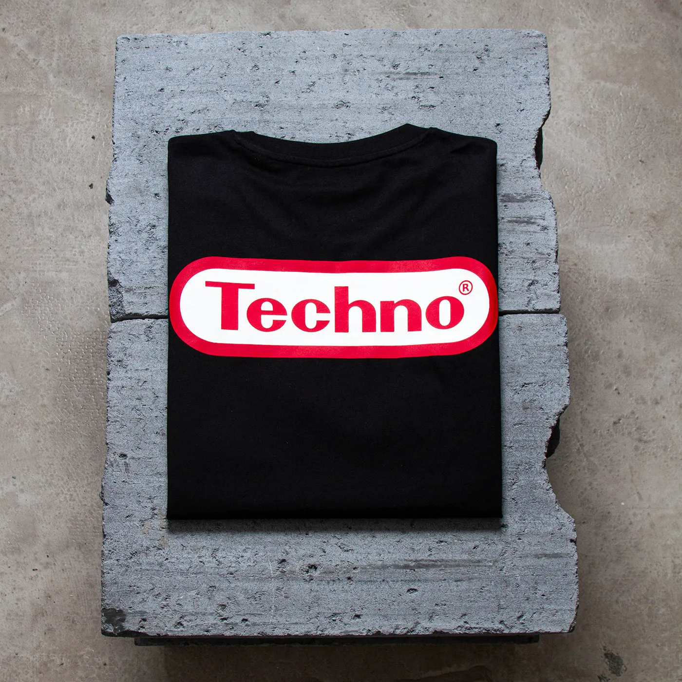 Super Techno Back Print  - Oversized Tshirt - Black