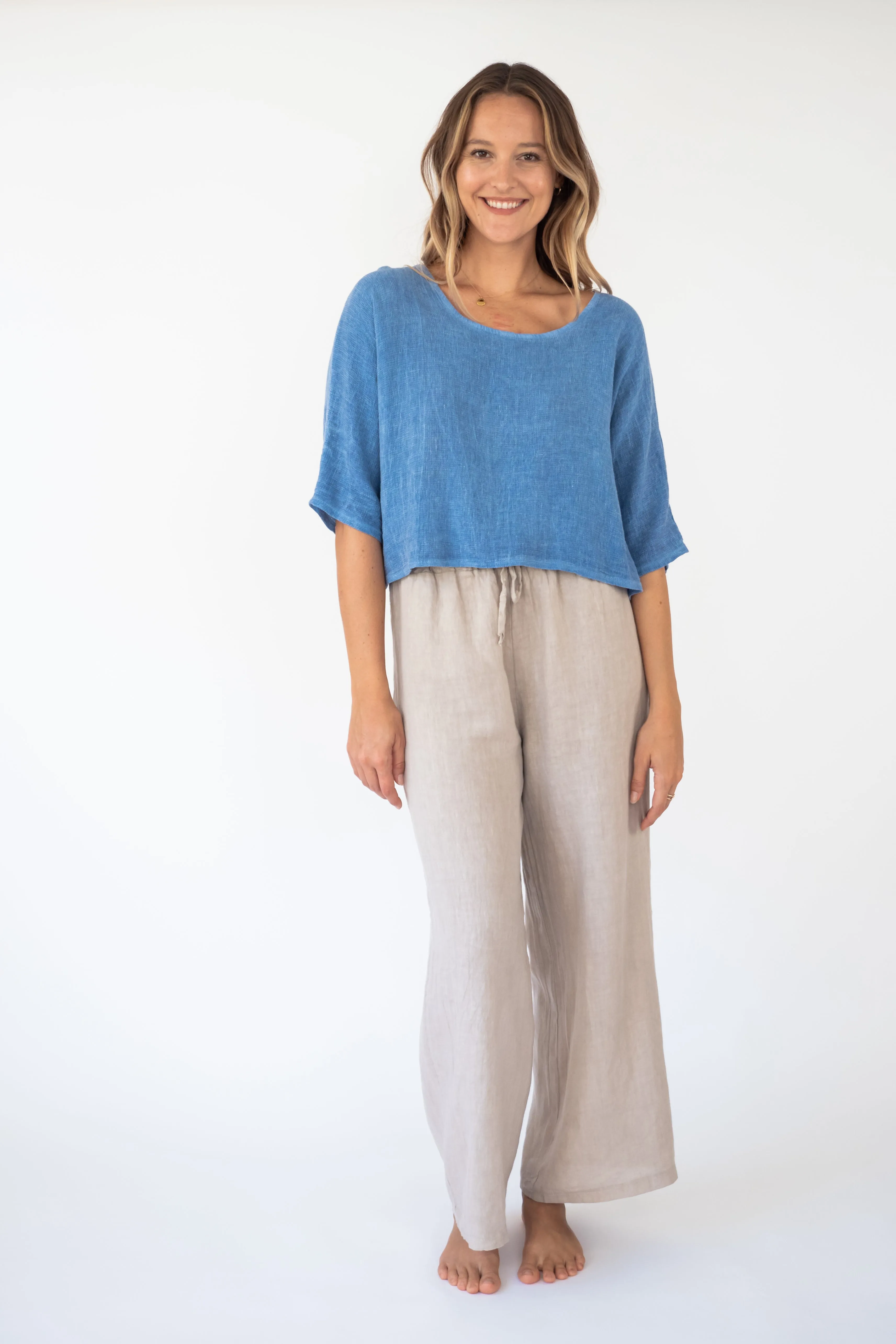 The Moe Linen Crop Top