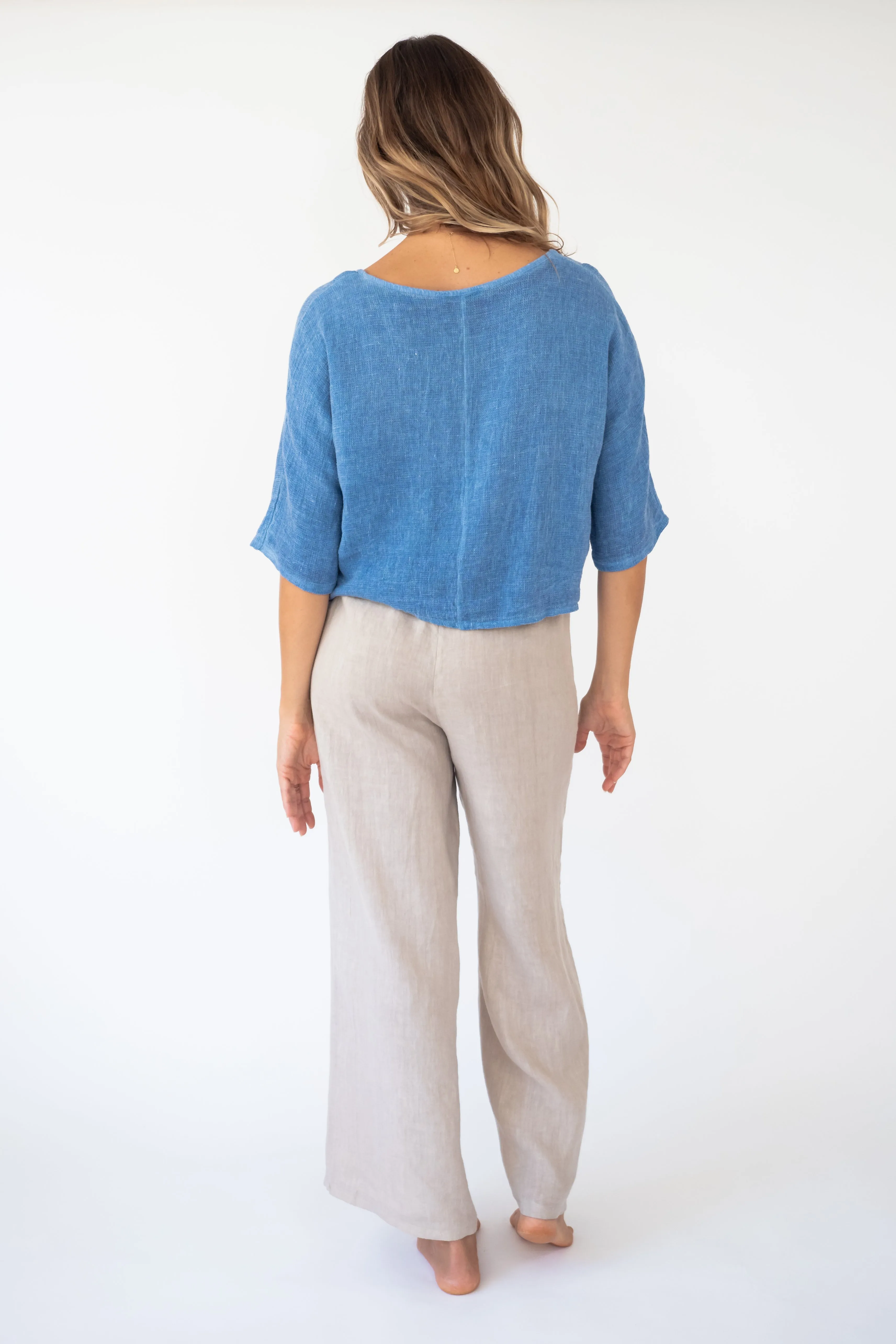 The Moe Linen Crop Top