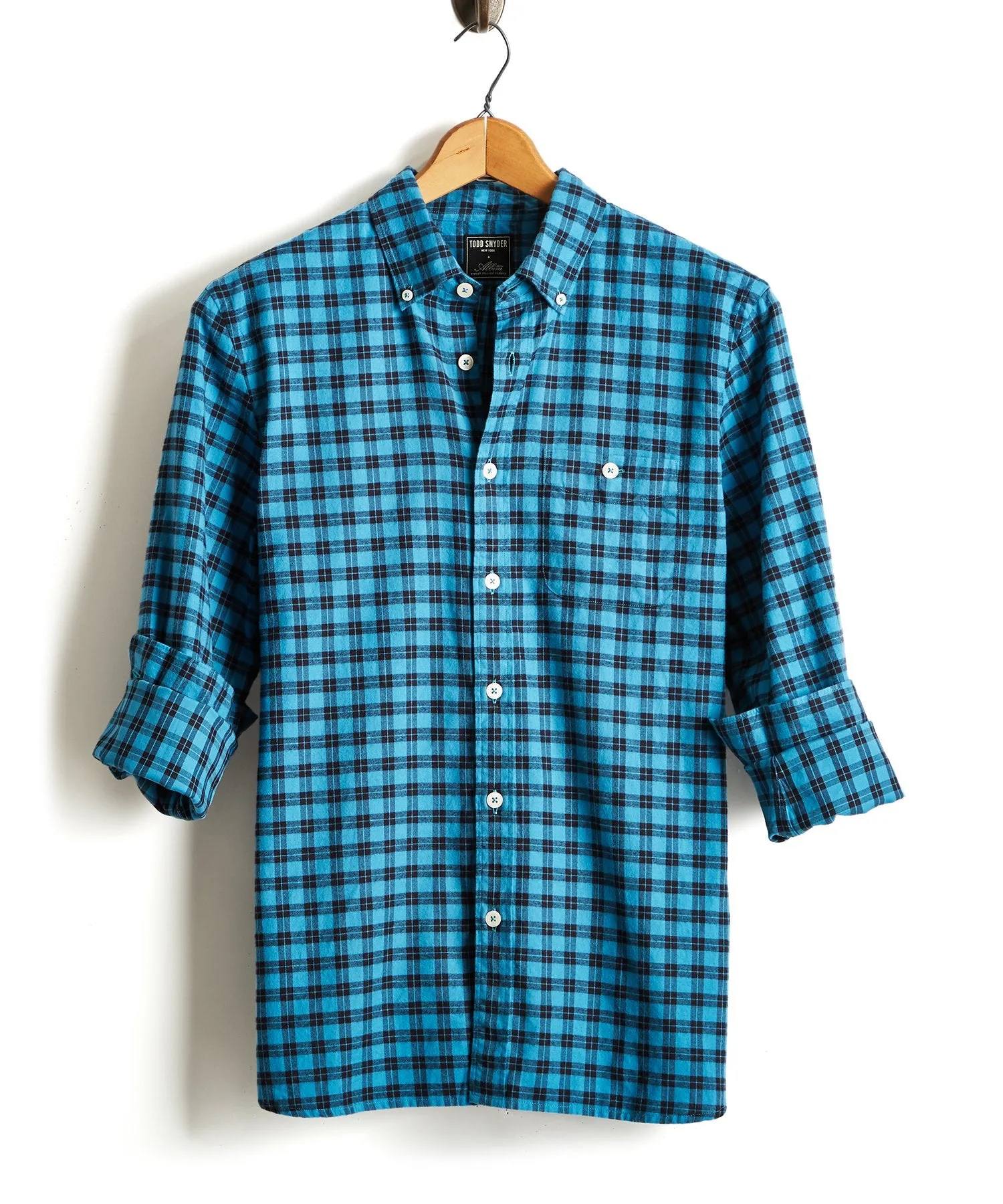 Thomas Mason Blue Check Flannel Shirt