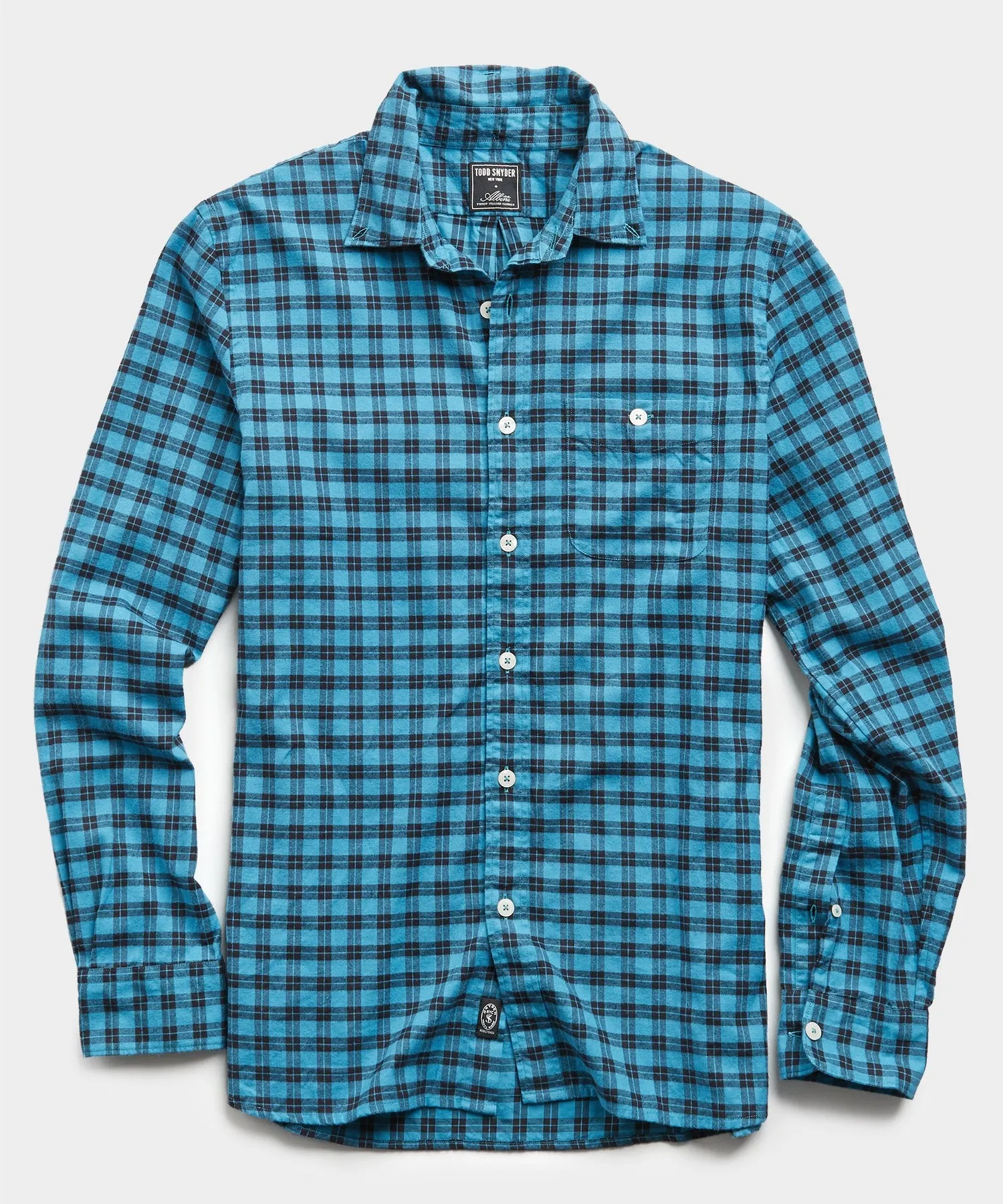 Thomas Mason Blue Check Flannel Shirt