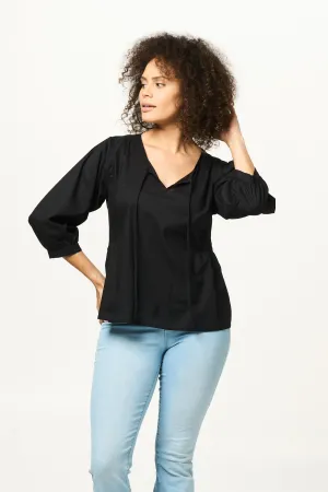 Top Arpana - Black Cotton