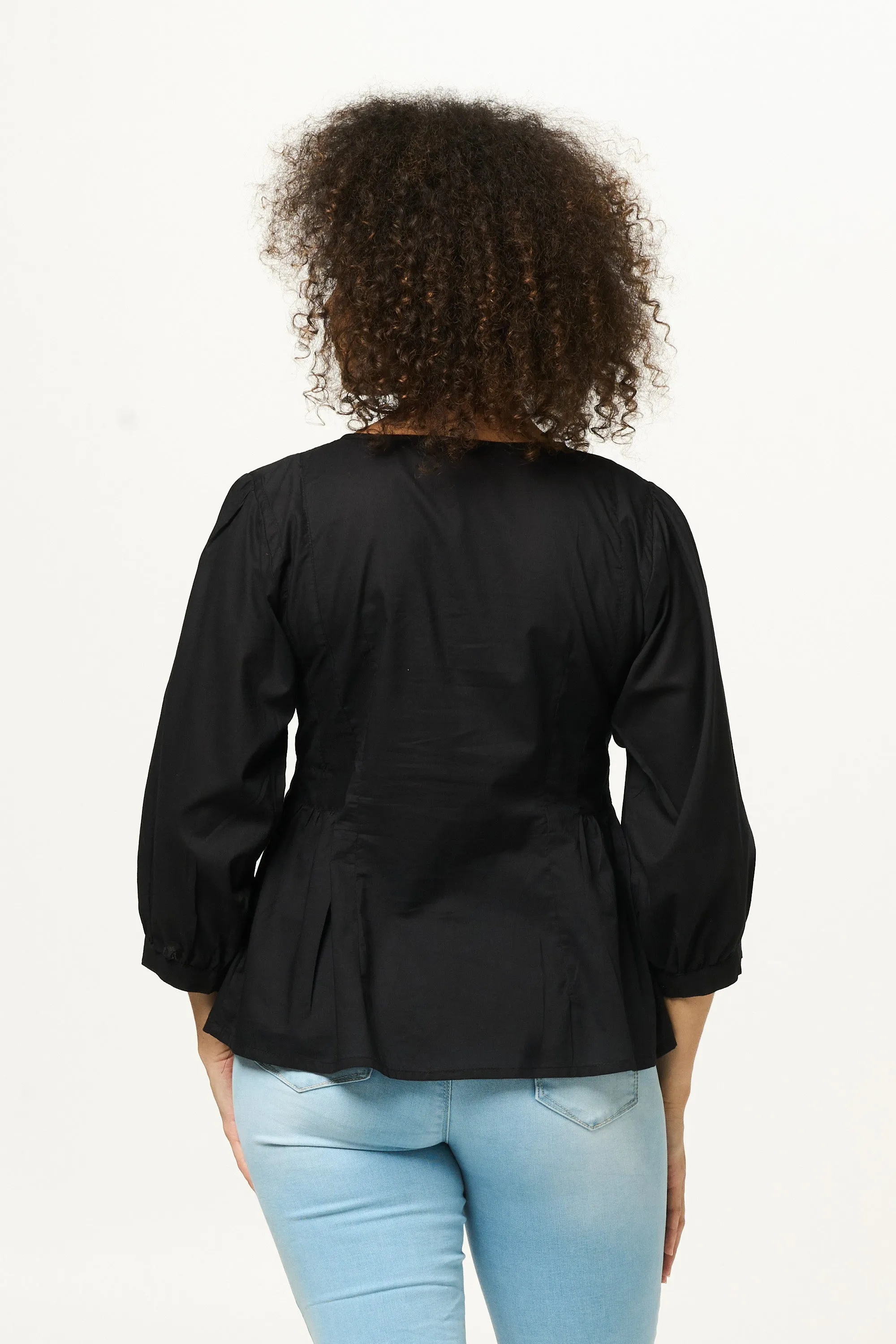 Top Arpana - Black Cotton