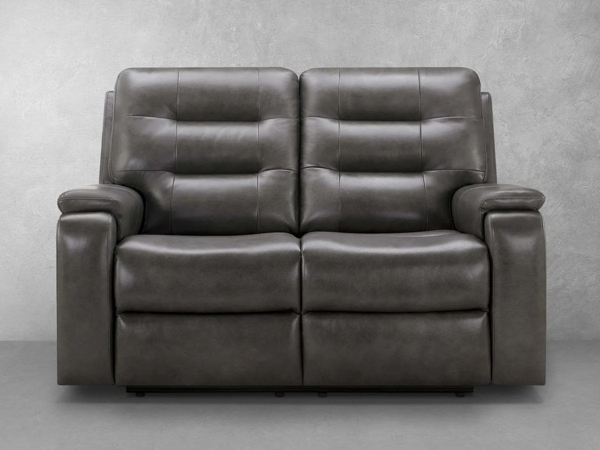 Waylen Top-Grain Leather Manual Reclining Loveseat