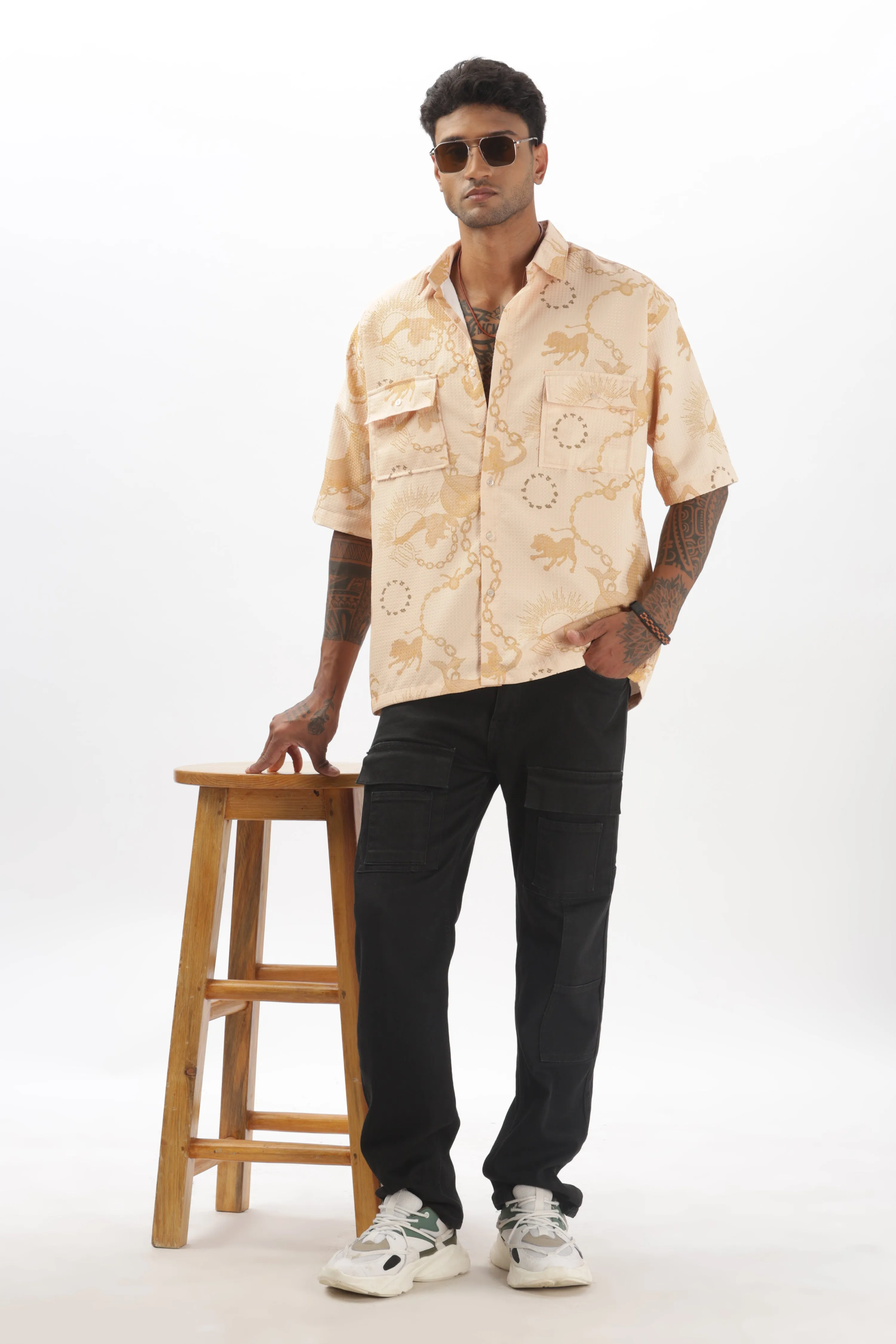 WILD BEIGE OVERSIED SHIRT