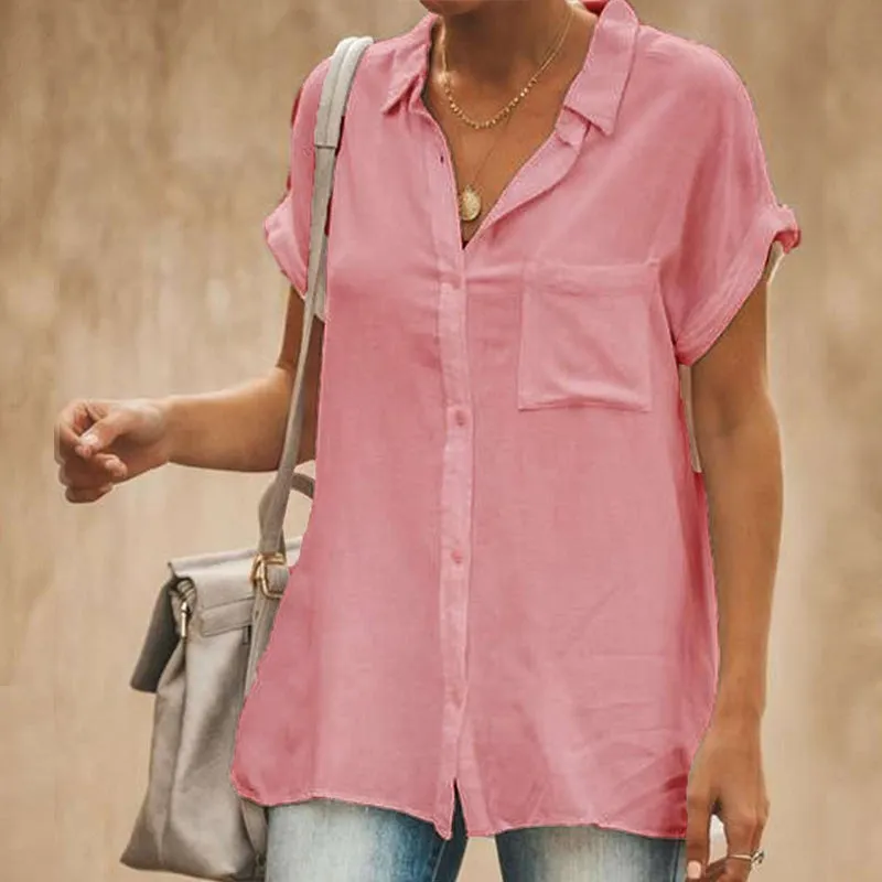 Women's Casual Short Sleeve Vintage Shirt