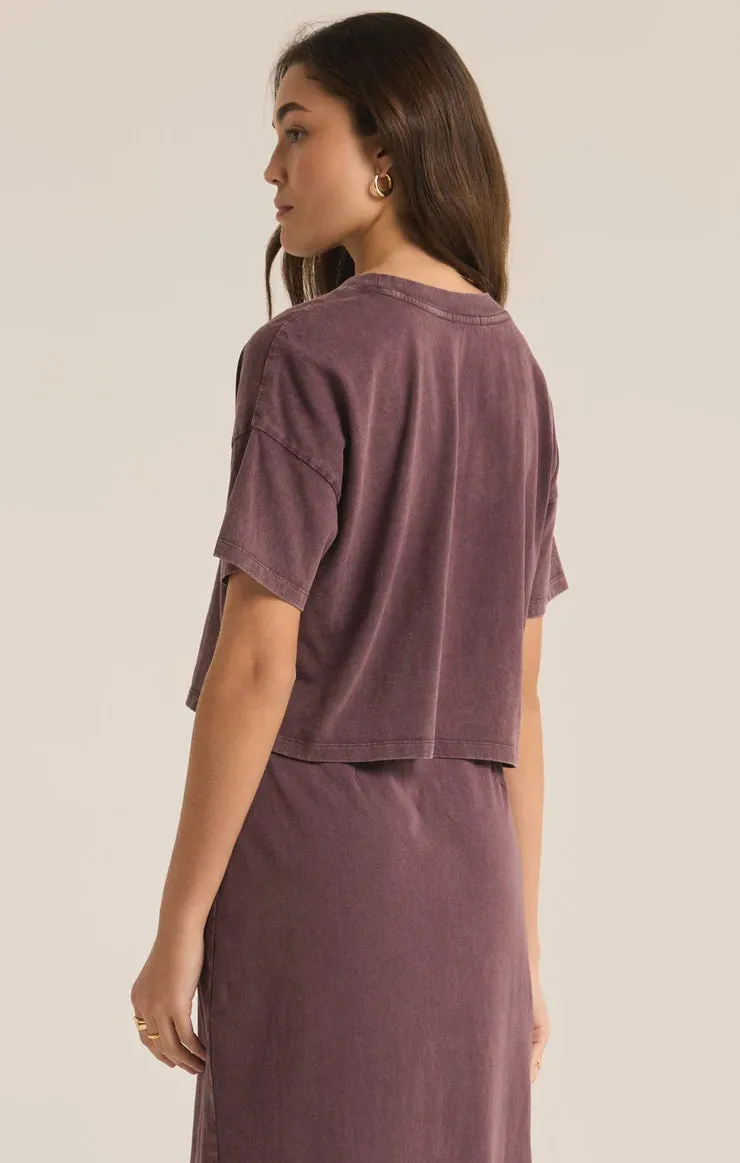 ZSU Sway Cropped Tee in Cocoa Berry