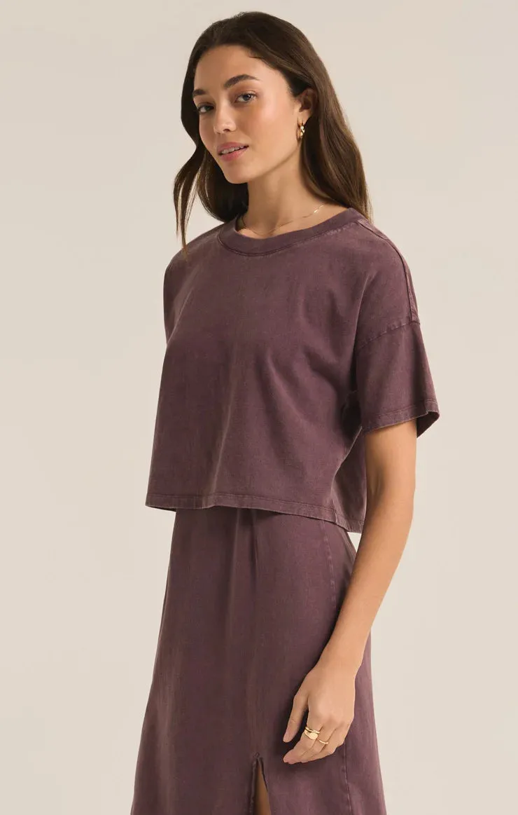 ZSU Sway Cropped Tee in Cocoa Berry